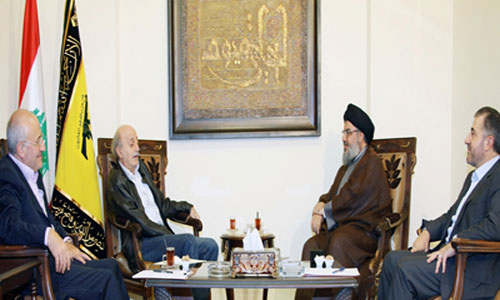 Nasrallah recibi&oacute Jumbulatt y discutieron los acontecimientos locales y regionales