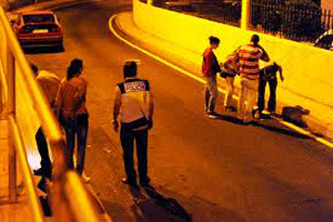 Una pelea multitudinaria entre dos barrios de Santa Cruz de Tenerife