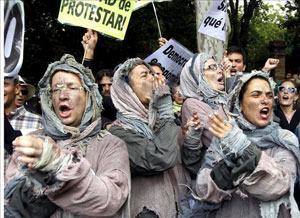 La protesta en Madrid terminó con 35 detenidos y 64 heridos