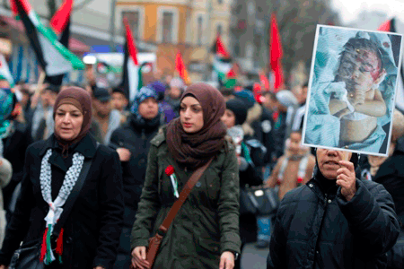 Los alemanes protestan contra la agresión de los israelíes en Gaza