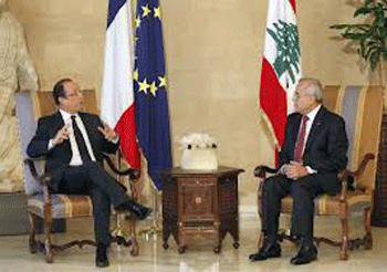 Suleiman analiza con Hollande encontrar salida a la tensión en Libano