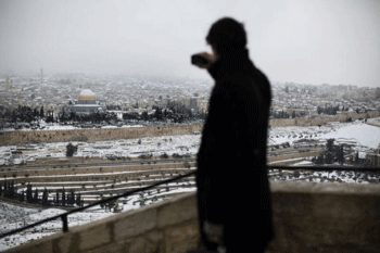 La Ciudad Santa (Al-Quds) aparece cubierta de nieve