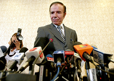 El expresidente de Argentina Menem condenado por contrabando