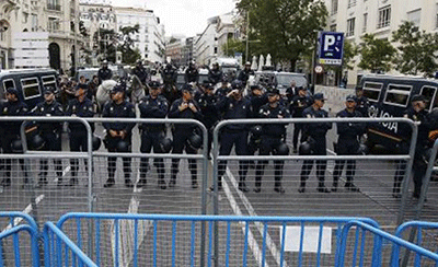 “Asedio al Congreso” terminó con disturbios en Madrid