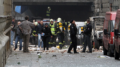 Una fuerte explosión en el centro de Praga