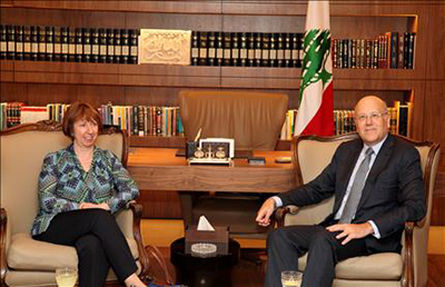 La representante de la UE se entrevista con la “troika” libanesa