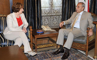 La representante de la UE se entrevista con la “troika” libanesa