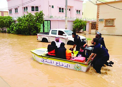 Graves inundaciones en Arabia Saudita