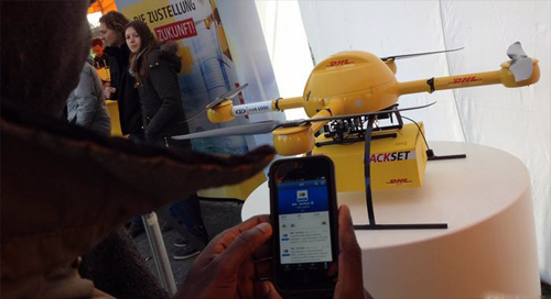 Pedido vía Internet, enviado con un drone