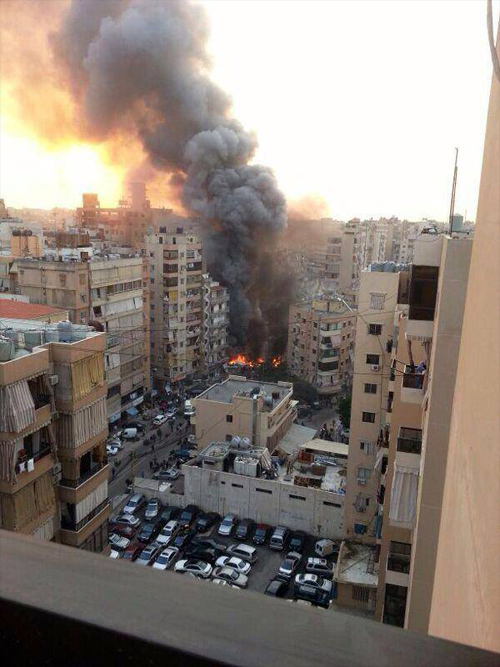 Una gran explosión sacude en Haret Hreik, periferia sur de Beirut