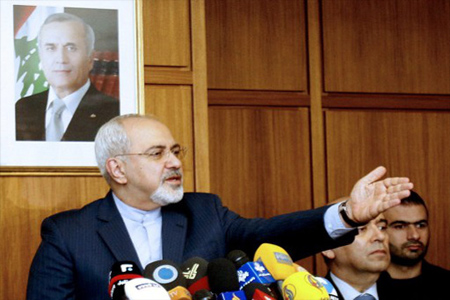 Canciller iraní Yawad Zarif en Beirut