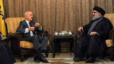 Nasrolá visita al gran Ulema iraquí Al-Nayafi