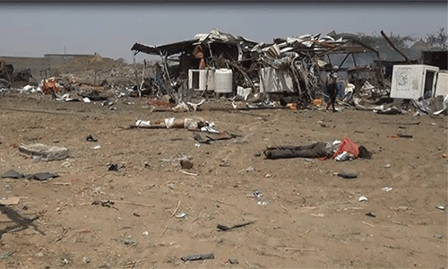 Masacre de la agresión saudí en un mercado popular en Yemen