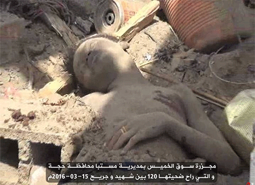 Masacre de la agresión saudí en un mercado popular en Yemen