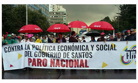 Paro nacional en Colombia contra el Gobierno de Santos
