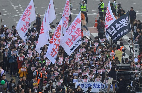 Protestas para pedir la dimisión de la presidenta surcoreana