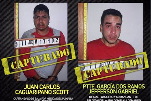 Capturados los líderes del asalto al fuerte militar de Paramacay en Venezuela