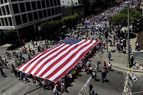 Unos 40 detenidos en varias marchas del Primero de Mayo en Estados Unidos