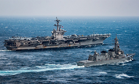 Despliegue de tres portaviones de EEUU son amenaza de guerra nuclear 