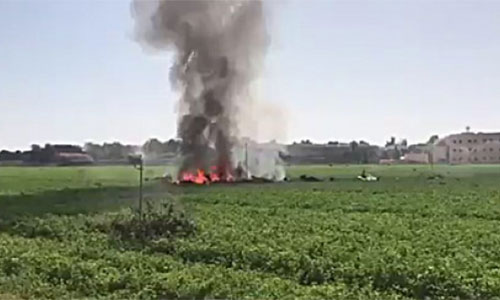 Un avión del Ejército del Aire de España se estrella en la base en Albacete