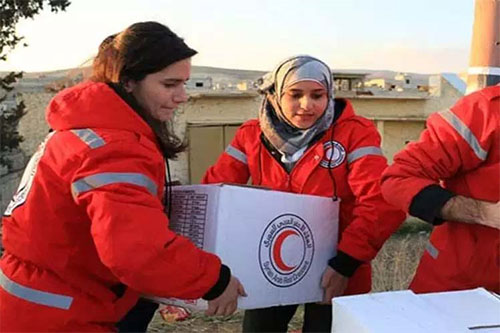 Concluye entrega de ayuda humanitaria en campamento de desplazados sirios