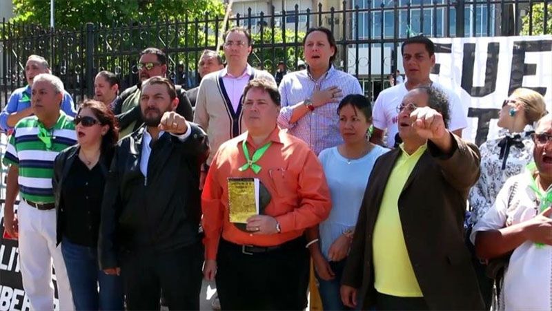 Protestan para exigir libertad de presos pol&iacute;ticos en Honduras