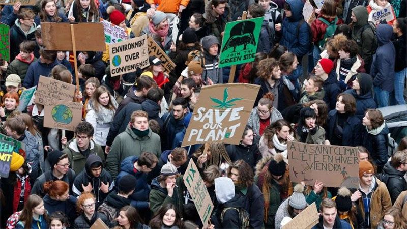 Masiva marcha estudiantil en B&eacute;lgica contra el cambio clim&aacute;tico