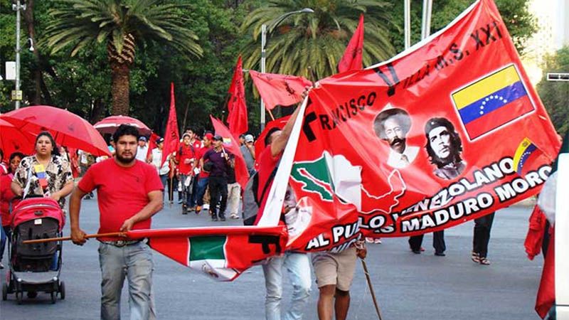 Marcha popular en M&eacute;xico en apoyo al presidente constitucional de Venezuela, Nicol&aacute;s Maduro