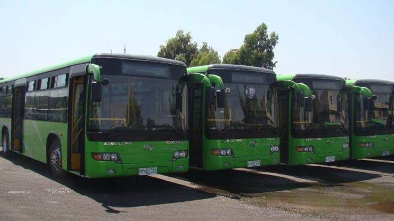 Los autobuses enviados para evacuaci&oacute;n de Rukban esperan el permiso de EEUU