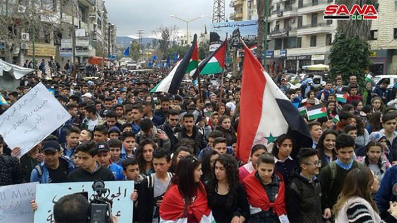 Masivas protestas en las provincias sirias contra decisi&oacute;n de Trump sobre el Gol&aacute;n ocupado