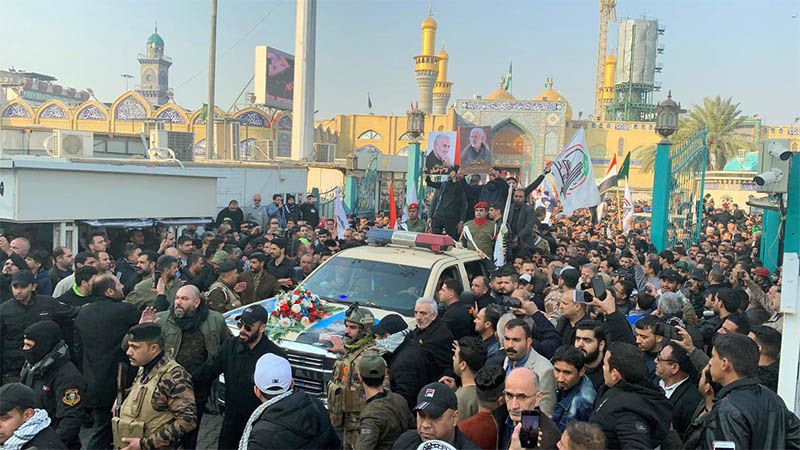 Los iraqu&iacute;es se unen en el funeral de Soleimani al grito de &ldquo;muerte a EEUU&rdquo;