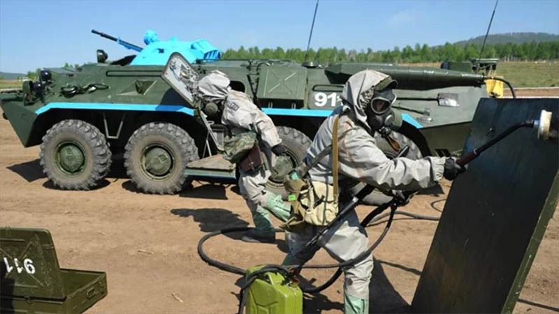 Unidades de protecci&oacute;n biol&oacute;gica rusa efect&uacute;an maniobras