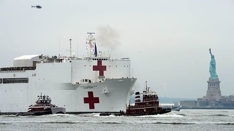El barco-hospital &ldquo;Comfort&rdquo; llega a Nueva York para atender a enfermos &ldquo;sin coronavirus&rdquo;