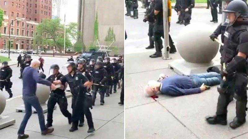 Agentes de Buffalo renuncian en solidaridad con sus compa&ntilde;eros suspendidos tras agredir a un anciano