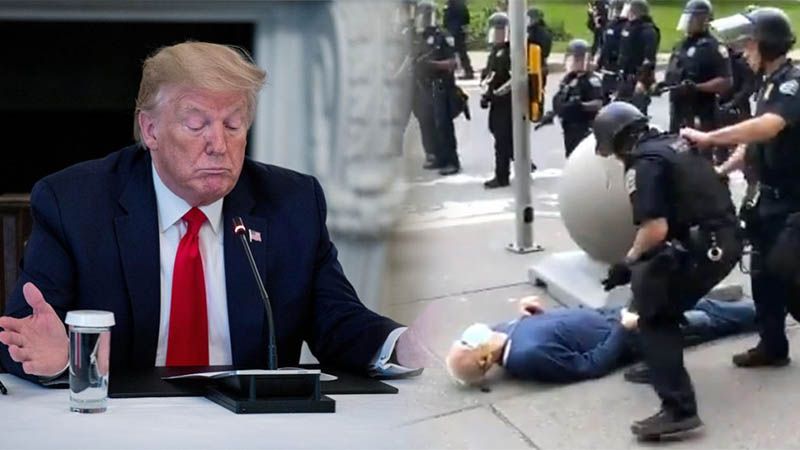 Trump dice que el anciano empujado por la polic&iacute;a podr&iacute;a ser un &ldquo;provocador Antifa&rdquo;