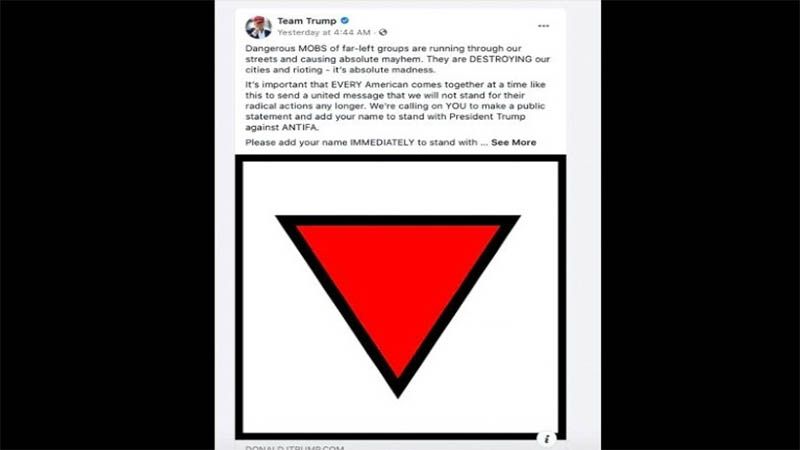 Facebook retira publicidad de Trump que inclu&iacute;a s&iacute;mbolo nazi