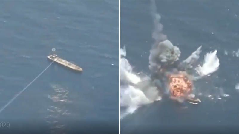Militares iran&iacute;es muestran como sus misiles pueden destruir barcos enemigos