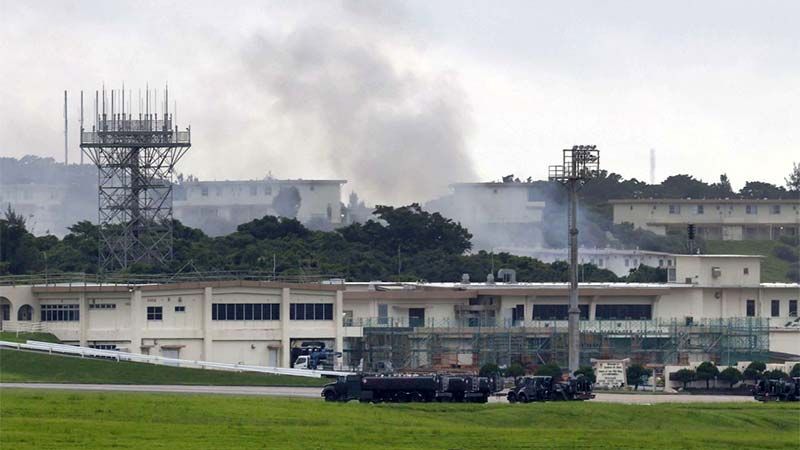 Incendio en una base militar de EEUU en Okinawa