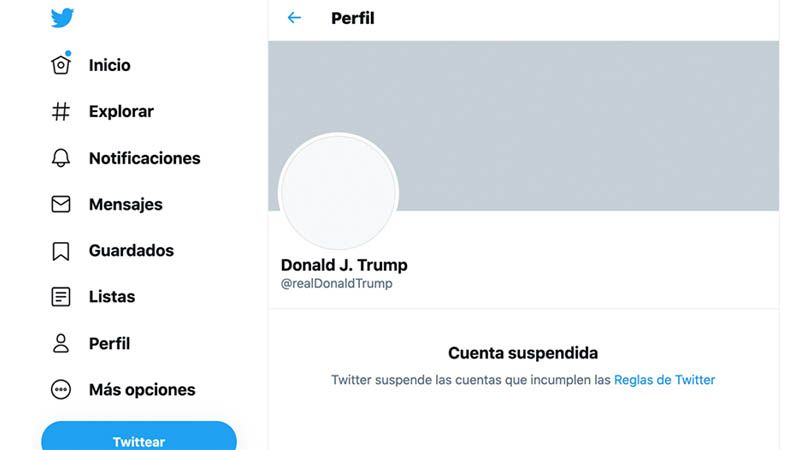 Twitter suspende permanentemente la cuenta de Trump
