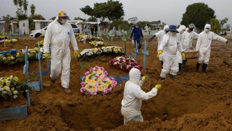 Brasil registra m&aacute;s de 1.300 muertes diarias por quinta vez en diez d&iacute;as