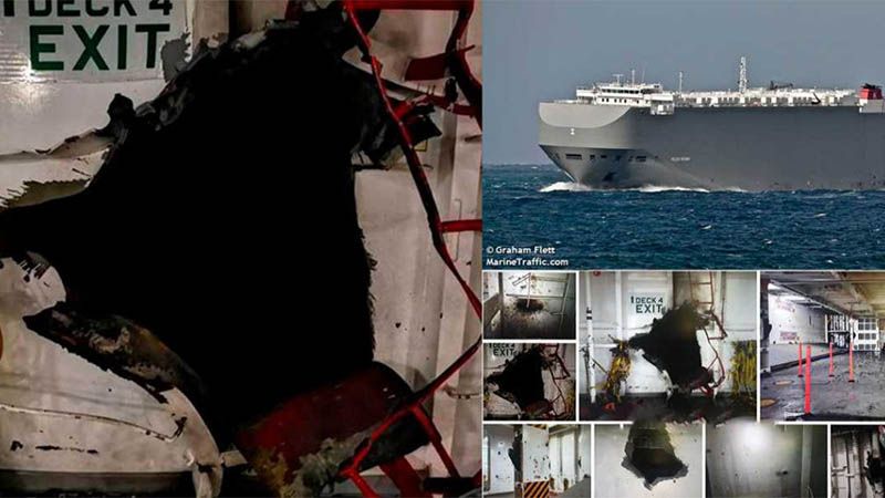 Explosi&oacute;n en un barco israel&iacute; a su paso por el mar de Om&aacute;n