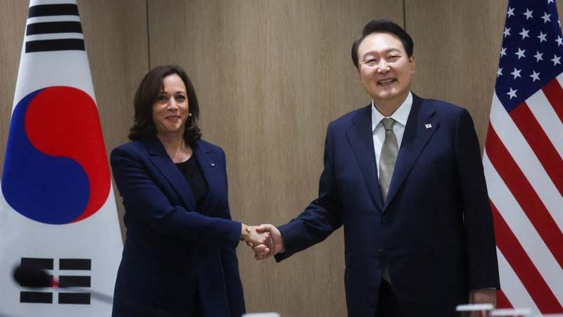 Kamala Harris ensalza desde Se&uacute;l la alianza con Corea del Sur