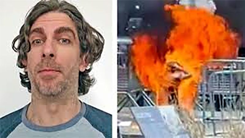 Muri&oacute; el hombre que se prendi&oacute; fuego frente a la corte donde se juzgaba a Trump