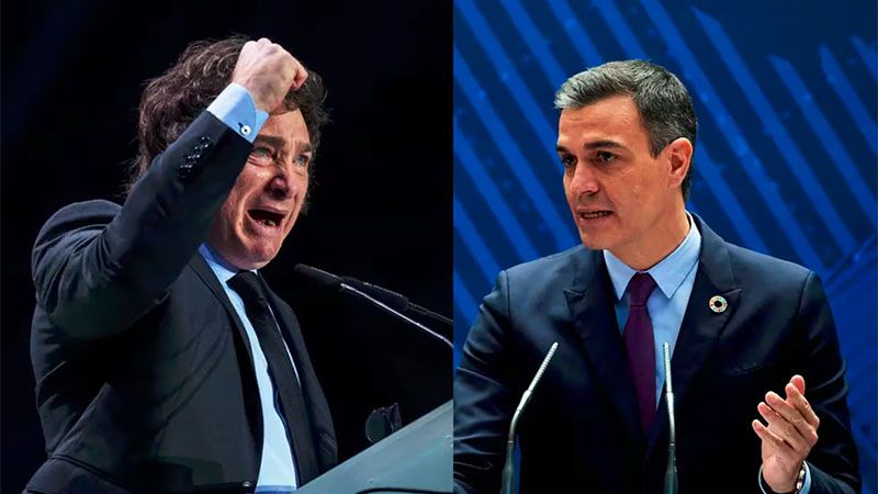 Javier Milei llama a Pedro S&aacute;nchez &ldquo;cobarde&rdquo; y dice que &ldquo;aplica el modelo de Maduro&rdquo;