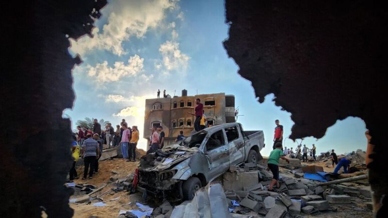 Aviones de la ocupaci&oacute;n israel&iacute; bombardean la &ldquo;zona humanitaria&rdquo; de Jan Yunis en Gaza