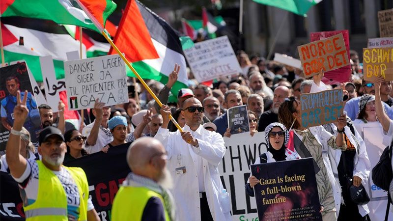 Miles de personas participan de una manifestaci&oacute;n propalestina en Copenhague
