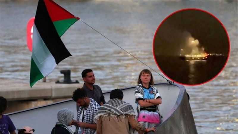 Atacan con un dron el buque principal de la Flotilla de Libertad con ayuda humanitaria a Gaza