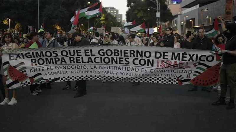 Manifestantes piden que M&eacute;xico rompa relaciones con el r&eacute;gimen israel&iacute;