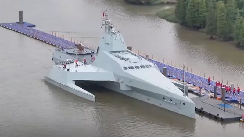 China muestra en flotaci&oacute;n un buque de guerra no tripulado