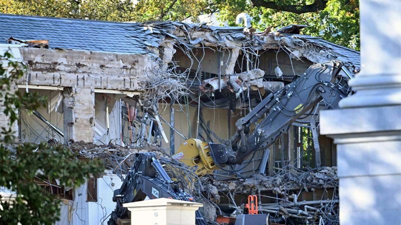 Trump demuele parte de la Casa Blanca para construir nuevo sal&oacute;n de baile